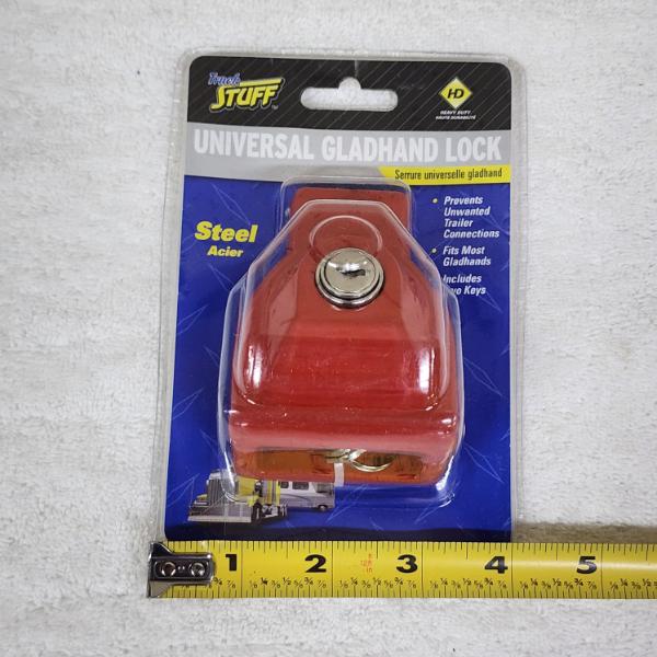 NEW IN BOX Steel Universal Gladhand Lock ~ PREVENTS UNWANTED TRAILER CONNECTIONS! Comes with 2 keys!