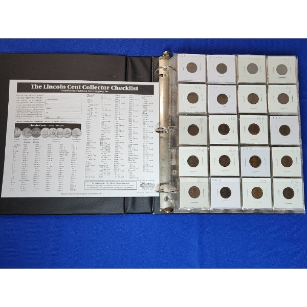 10-Page Binder of Lincoln Cents 1909-1980 in Protective Holders