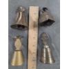 Image 2 : Three Small Unique Brass Bells And 1 Brass Colored Bell