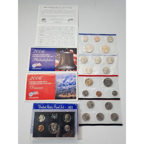 United States Mint 2006 P&D Uncirculated Coin Set & 1972 Proof Set