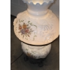 Image 13 : Absolutely Gorgeous Accurate Casting Milk Glass Hand Painted Shades Hurricane Lamp, 21''x11'' Top & 