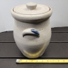 Image 10 : Rowe Pottery Works 1987 Handmade Crock Ft. Brid Painting on Side ~ Stands About 9 Inches Tall