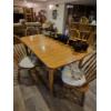 Image 1 : Superb Solid Hardwood Rectangular Table & 4 Chairs As Shown - 68 x 44 with removable leave included
