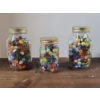 Image 1 : (3) Mason Jars of Marble incl Iridecent and Uranium Marbles