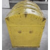 Image 8 : Very Pretty Vintage 20''x26''x36'' Yellow Painted Trunk On Wheels 