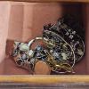 Image 5 : FILLED!!! Vintage Glassique By Richelieu Wood Jewelry Box Armoire With Floral Glass Door