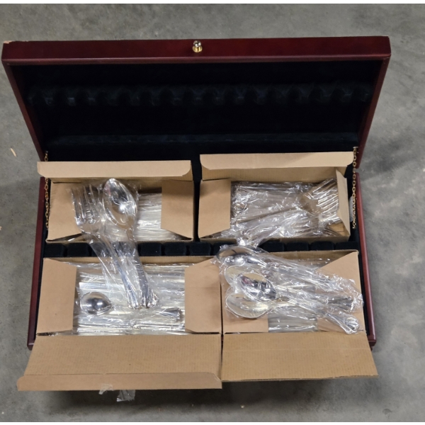Brand New In Plastic F.B Rogers Silverplated Flatware Set - Over 9LBS!