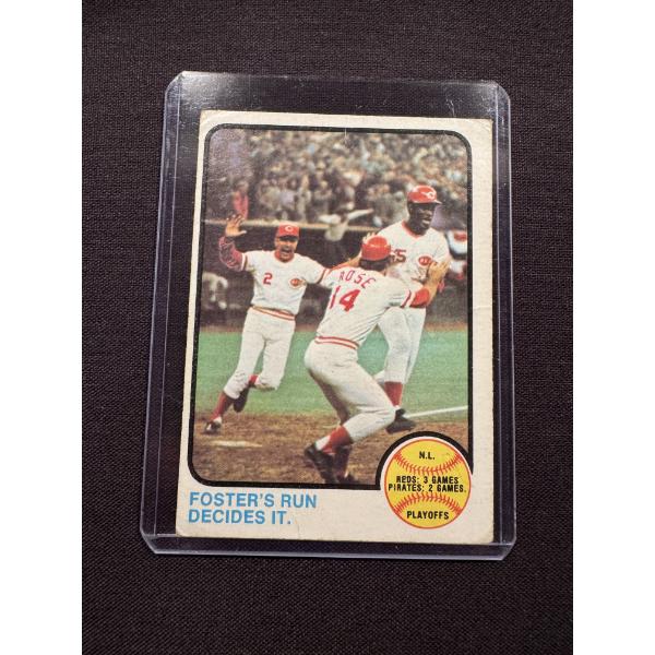 1973 Pete Rose - George Foster Cincinnati Reds N.L Playoffs Baseball Card - Great Card