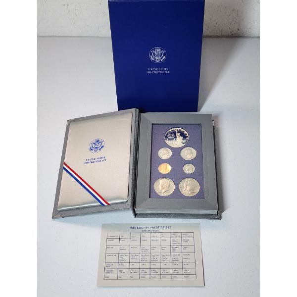 U.S. Mint 1986 Liberty Prestige Set Including Silver Dollar 