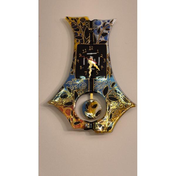 Modern Glass Crafted pendulum Quartz Clock As Shown - 16 x 12 Overall