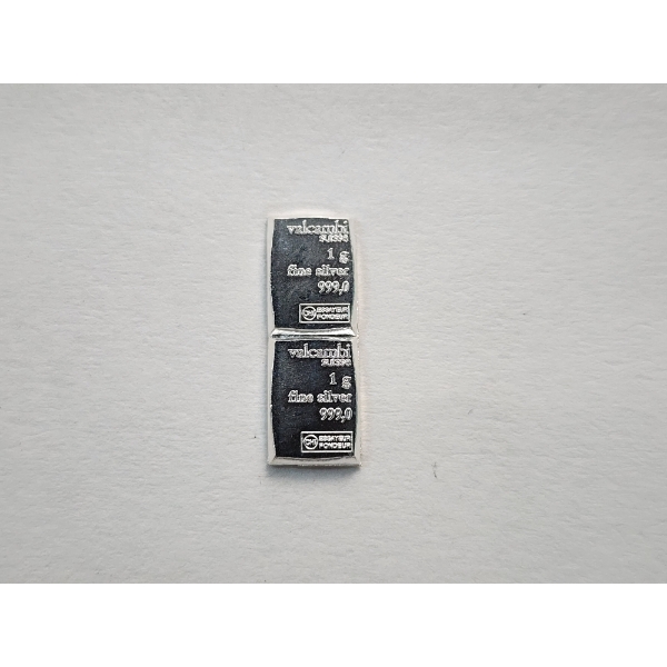 2 - Valcambi Suisse 1 Gram .999 Fine Silver Bars - Mint Condition