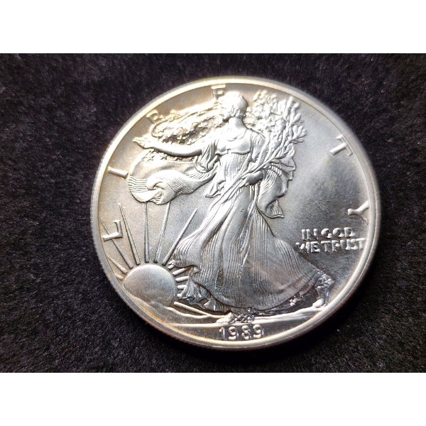 1989 American Eagle 1 Oz Fine Silver Dollar Bullion Round 