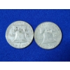 Image 2 : x2 90% Silver Franklin Half Dollars: 1952 and 1963 - FV: $1.00
