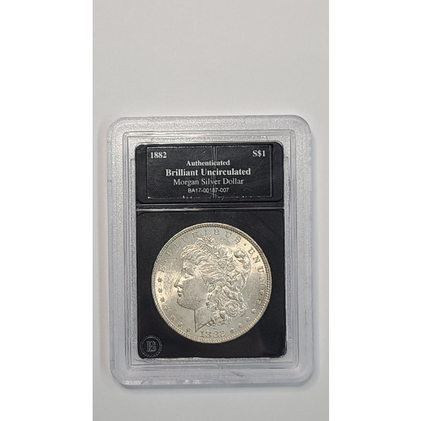United States 1882 Brilliant Uncirculated Morgan 90% Silver Dollar