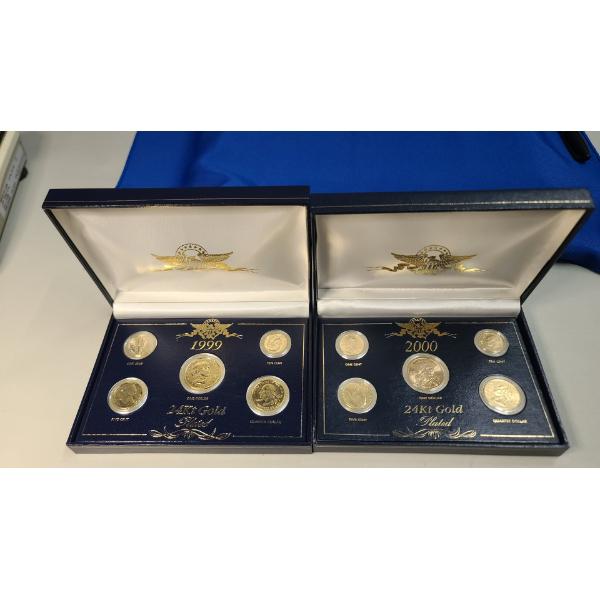 1999 & 2000 U.S Mint 24Kt Gold Plated Coin Sets