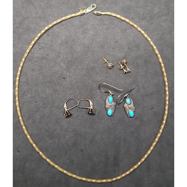 Lot Of Assorted Sterling Silver/ Gold-Plated Sterling Silver Jewelry - Weight: 9.5g