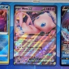 Image 3 : Nice Three Card Pokemon Display Ft. Holo Trading Cards ~ Radiant Greninja, Mew & Lumineon V