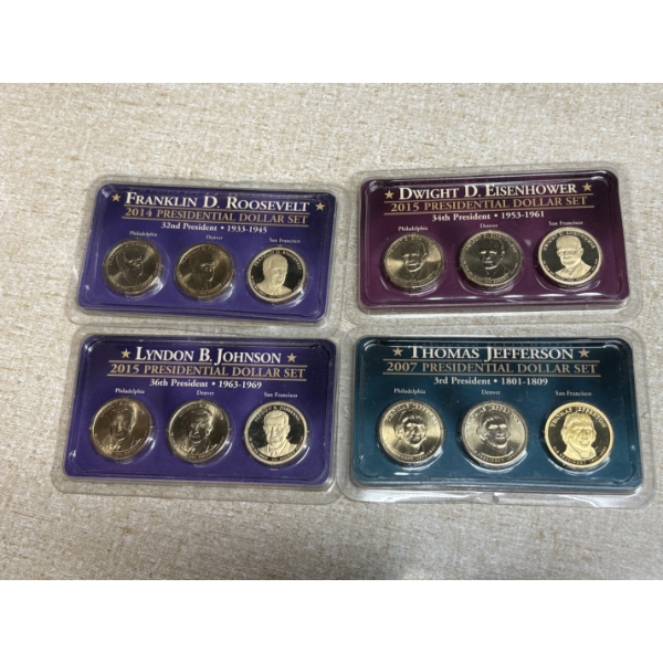 Presidential Dollars - FV $ 12 - Franklin D. Roosevelt - Dwight D. Eisenhower - Lyndon B. Johnson 