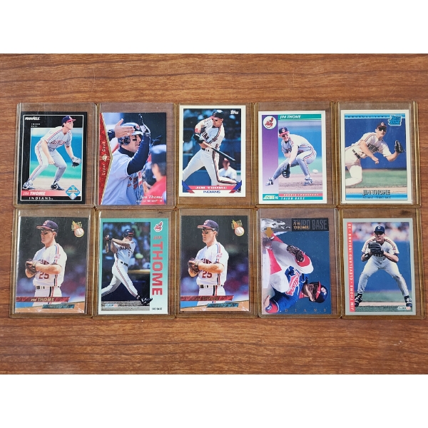 Lot of Ten Assorted Jim Thome Baseball Trading Cards