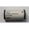 Image 1 : 2013-D U.S Mint $25 Roll Of Native American Sacagawea $1 Coins 