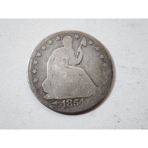 1854-O U.S. Seated Liberty Half Dollar Type 3 - 90% Silver - Better Date