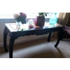 Image 1 : Gorgous Wood Console Table - Part Of Bedroom Suite 53" by 15" - 26" Tall - Asian Style Legs 