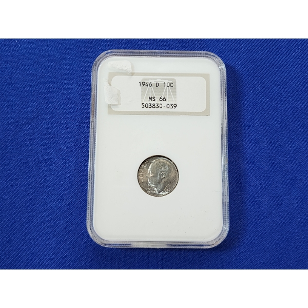 NGC MS 66 1946-D Silver Roosevelt Dime