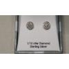 Image 2 : Pair Of Beautiful Sterling Silver Earrings With 1/10 Cttw Diamonds - Weight: 2.2g