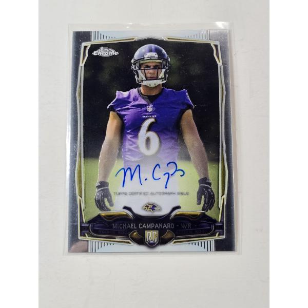 2014 Topps Chrome Rookie Autograph Football Card Michael Campanaro #223
