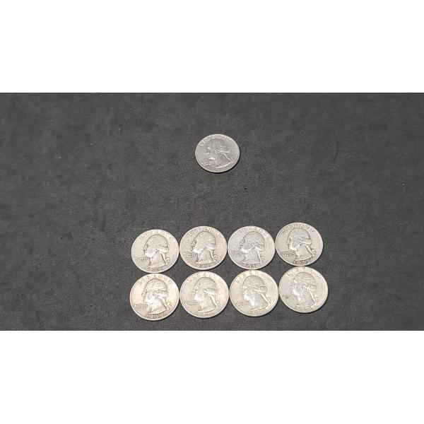 Assorted Years And Mint Marks 90% Silver Washington Quarters & Non Silver 1966 Washington Quarter