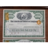 Image 2 : Lot of Two 1962 American Tobacco Company Ten Share Certificates