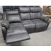 Image 2 : Clean & Comfy Smokey Gray, Soft Touch, Leather Look Reclining 6' 4'' x 3' 5'' Couch Only One End Rec