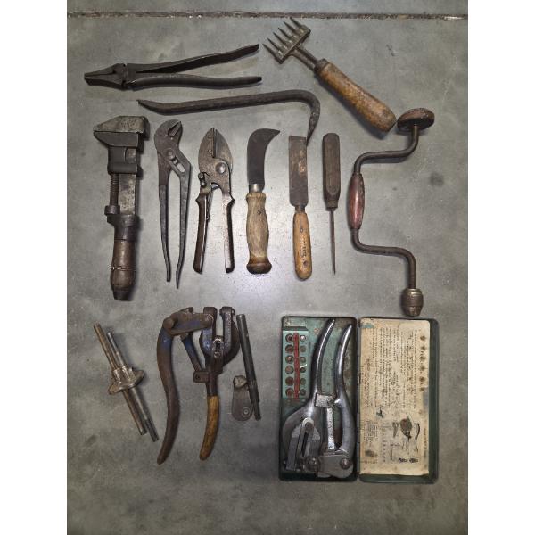 Vintage Tool Collection Including Hole Punch Tools