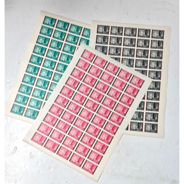RARE Afghanistan NOT PERFORATED ERROR Stamps 1961 UN Scott 536-538 Full Mint 3 Sheets 