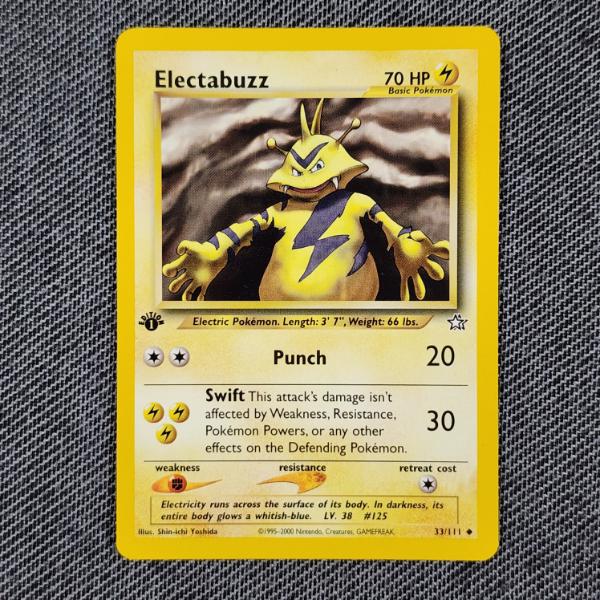 1ST EDITION Electabuzz 33/111 Non Holo RARE Vintage Pokemon Trading Card