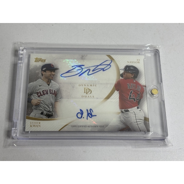 Topps Signed Trading Card - Steven Kwan & Bo Naylor - Cleveland Guardians - Dynamic Duals