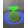 Image 7 : Uranium Glass Candy Dish Standing About 6 Inches Tall - Incredible Condition & Magnificent Glow!