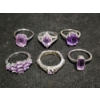 Image 1 : Gorgeous Amethyst Sterling Silver Rings Weighing Total of 17.8 Grams