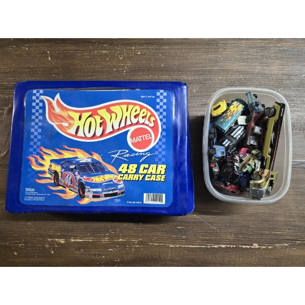 Hot Wheels 48 Car Carry Case with 24 Cars Inside Plus 32 Assorted Cars and Trucks