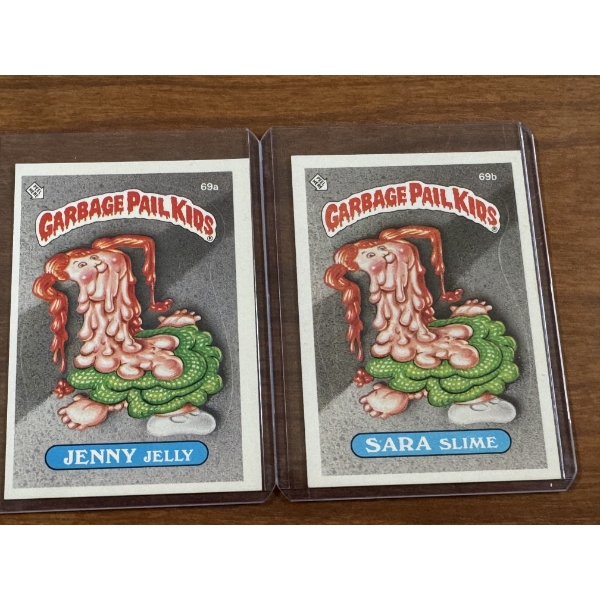 1985 Garbage Pail Kids - Jenny Jelly & Sara Slime Cards - 69A & 69B - Mint Condition