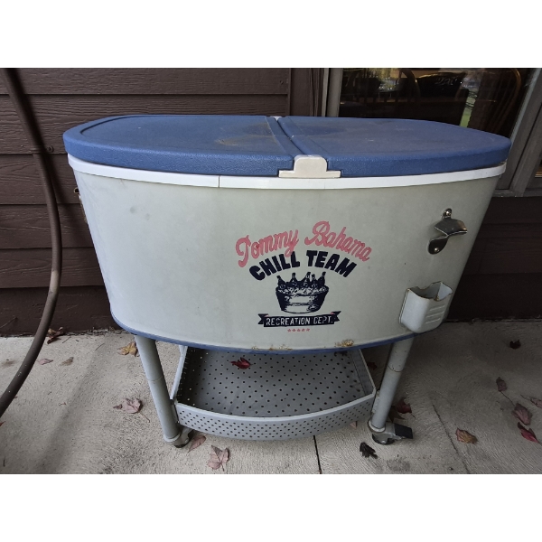 Tommy Bahama Outdoor Cooler On Stand as Shown