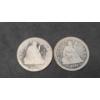 Image 1 : 1857-O & 1877-S 90% Silver Liberty Seated Quarter With Arrows - Face Value: $0.50