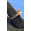 Image 3 : 14K Gold Emerald Cut Open Setting Ring With Side Diamonds - Size 5 - Weight: 2.3g