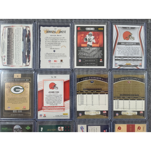 24 Asstd Numbered Parallel Topps & Panini Football Trading Cards - Rodgers, Cooper, Chubb & More!