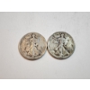 Image 1 : (2) 90% Silver Walking Liberty Half Dollars: 1944, 1942