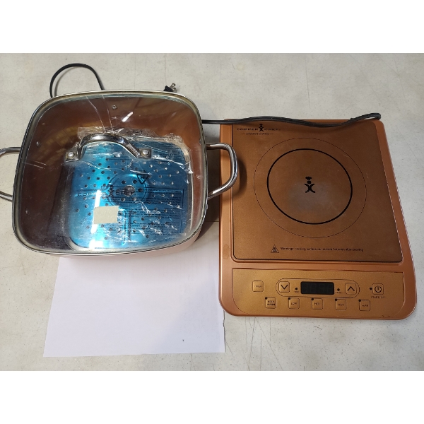 Copper Chef Electric Induction Cooktop With Copper Chef Cooking Pan & Lid