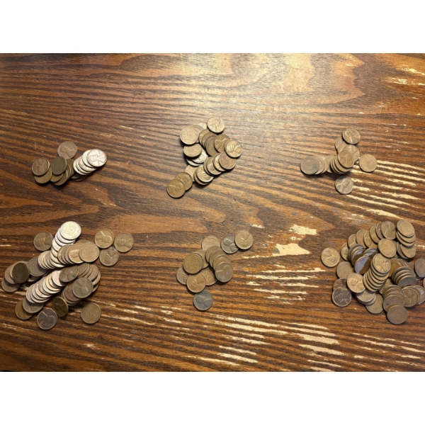 Assorted Wheat Pennies - FV $1.96 - 1955 -1955D -1956 - 1956D -1957 - 1957D 