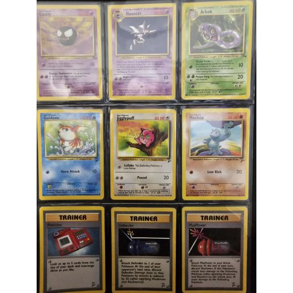Lot of (9) Assorted Rare Vintage Pokemon Trading Cards including Fossil Editions