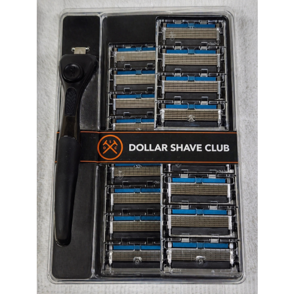 BRAND NEW Dollar Shave Club Handle With 16 Refill Cartridges Each With 6 Blades! ~ ALL NAME BRAND