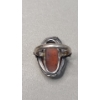 Image 3 : Sterling Silver Ring With Amber & Sterling Silver Pendant With Fire Agate - Total Weight: 13.5g